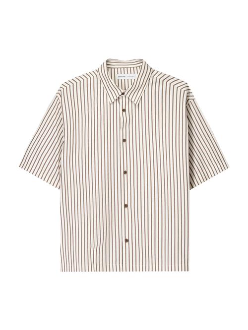 Bershka Skjorte  brun / hvid