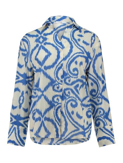 Hailys Bluse 'Al44va'  royalblå / offwhite