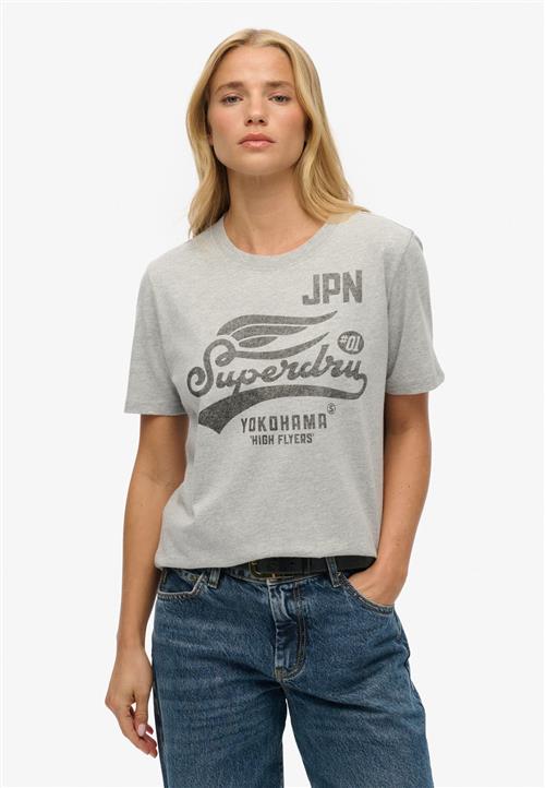 Superdry & Co Shirts 'High Flyers'  grå-meleret / sort