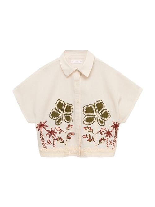 MANGO KIDS Bluse 'PALMEIRA'  creme / oliven / carminrød