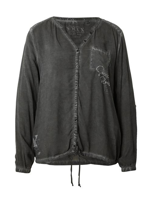 Soccx Bluse 'Memory Lane'  grå / antracit / sølv