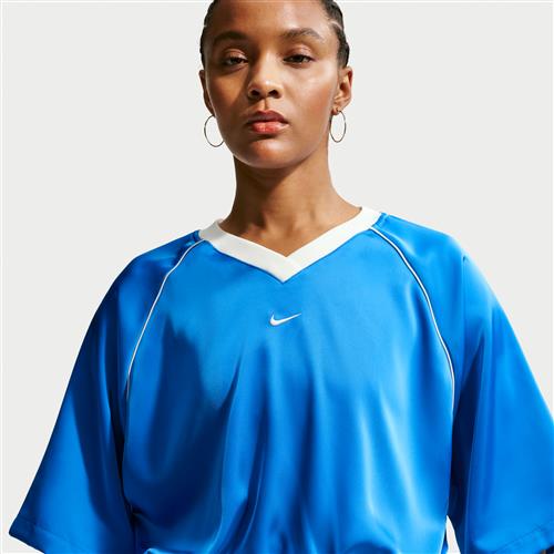 Oversized Nike -top i satin til kvinder - blå