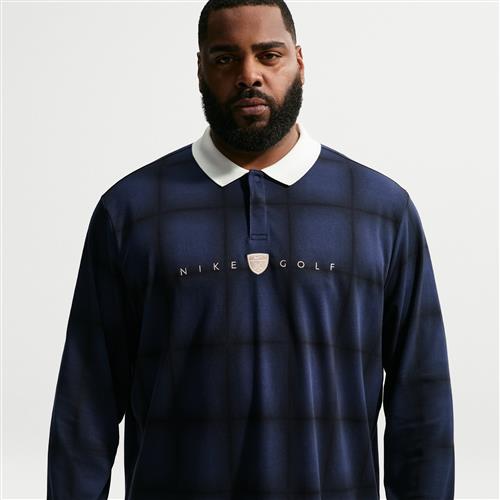 Langærmet Nike Fairway Fresh løs Dri-FIT-golfpolo til mænd - blå