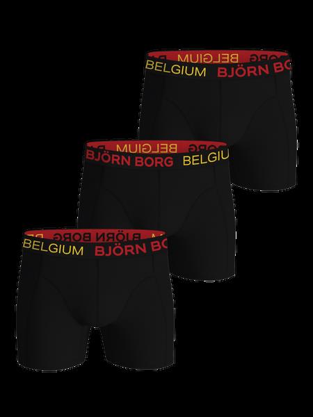Björn Borg Cotton Stretch Boxers Belgium 3-pack Sort, XXL