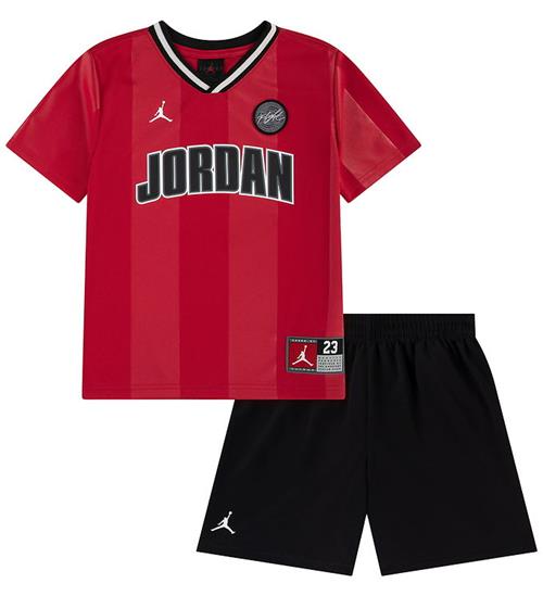 Jordan Shortssæt - Mesh - Sort/ Rød