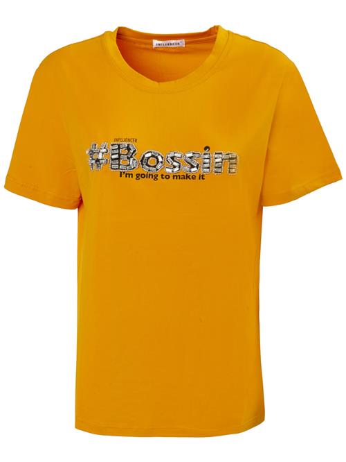 Influencer Shirts 'Bossing'  orange / sort / transparent