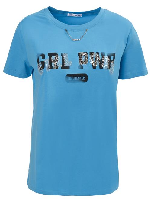 Influencer Shirts 'Girl Power '  himmelblå / sort