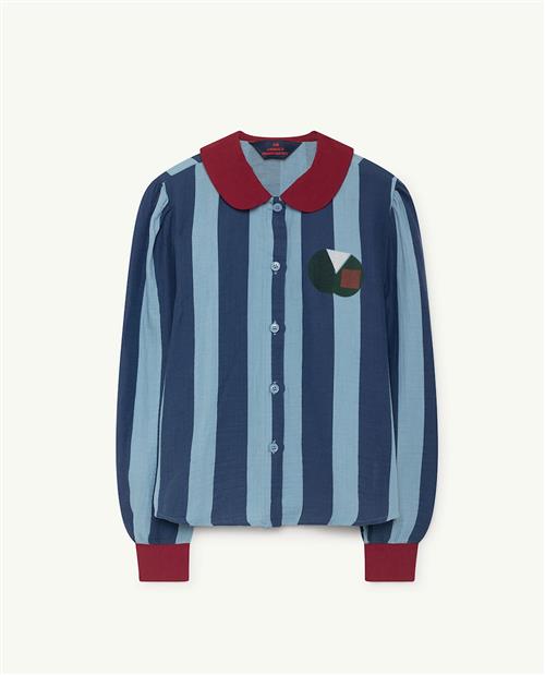 The Animals Observatory Kangaroo Shirt Blue Stripes Blue Stripes 6 Y  Blå  6 år  kvinde