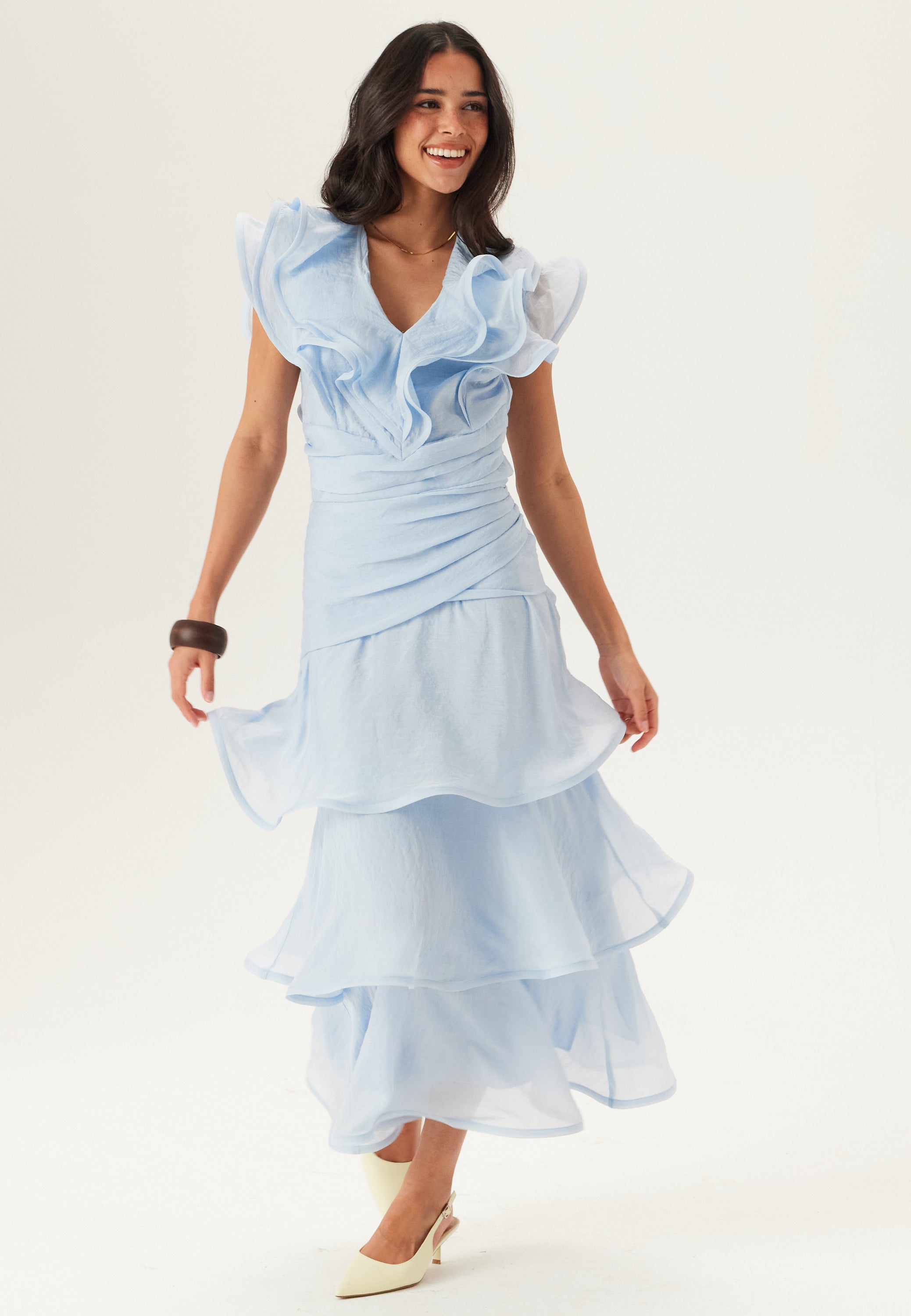 Bubbleroom Occasion Flounce Sheer Ankle Skirt