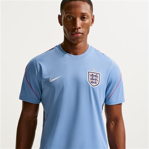 Kortærmet England Strike Nike Dri-FIT-fodboldtrøje til mænd - blå