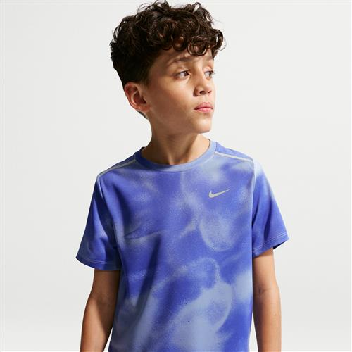 Kortærmet Nike Miler Dri-FIT-løbetrøje til børn - blå