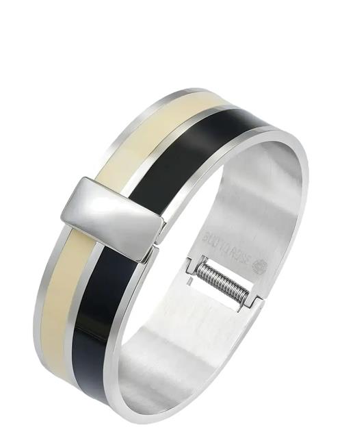 Bud to rose | Studio Enamel Bracelet Ivory/Black/Silver | ONE SIZE