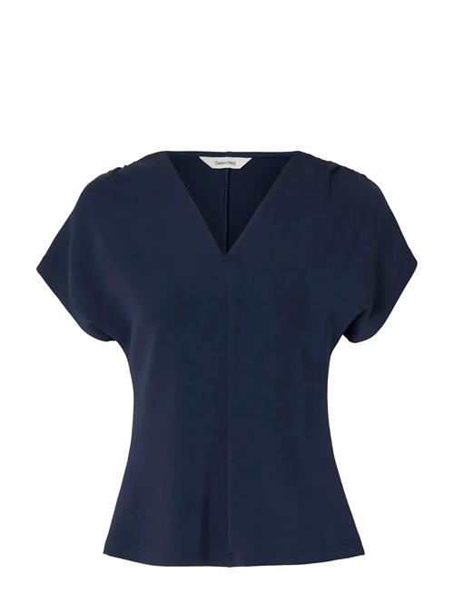 Selected | Slwtenny Ss V-Neck Gathered Top Noos | L