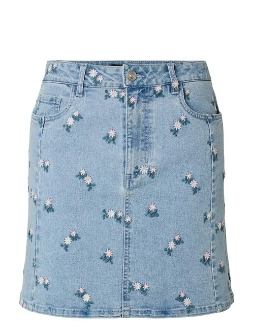Pieces | Pcflora Hw Short Denim Emb Skirt Noos | L