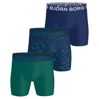 Björn Borg 3P Sports Microfiber Boxers Blå/Grøn polyester Large Herre