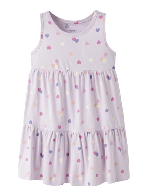 NAME IT Spencer Kjole Vigga Lavender Fog Hearts