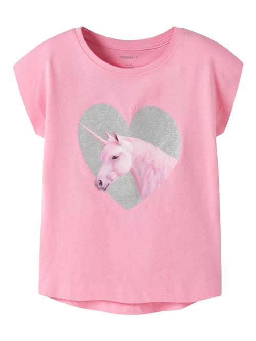 NAME IT T-shirt Votia Pink Drink Glitter Unicorn