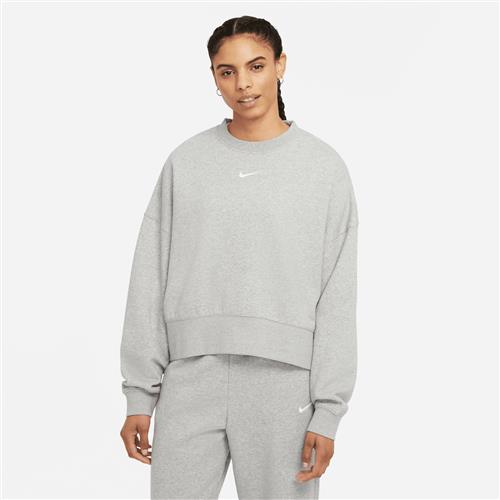 Overdimensioneret Nike Collection Essentials-fleece-crewsweatshirt til kvinder - grå