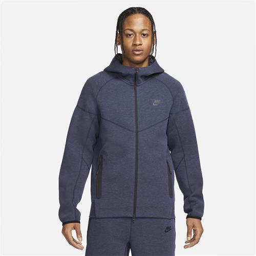 Nike Tech Fleece Windrunner-hættetrøje med lynlås til mænd - blå