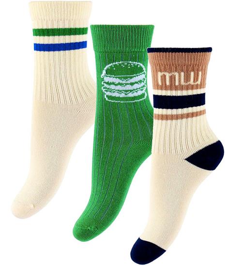 Minipop Strømper - Rib - Bambus - 3-pak - Fern Green