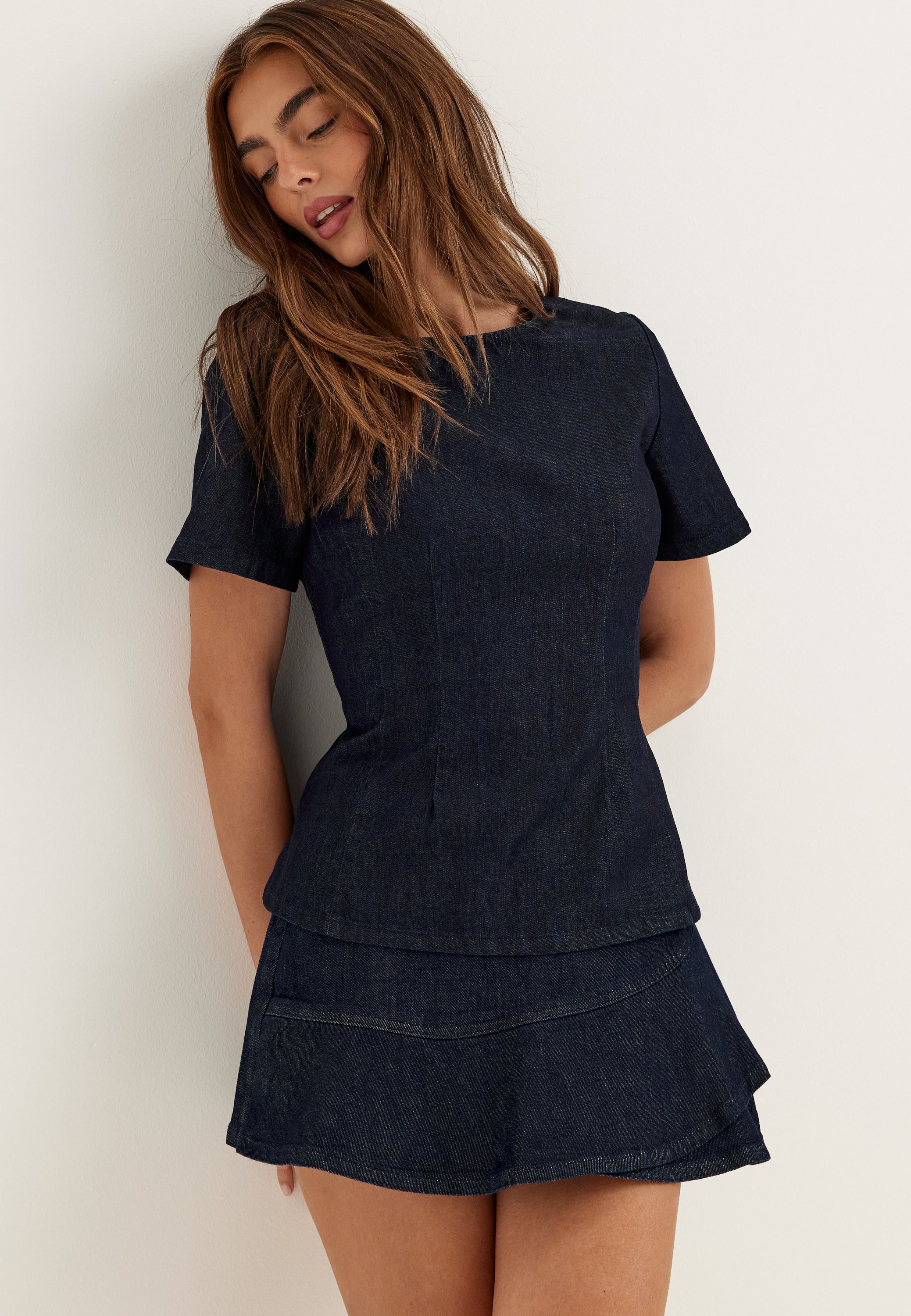 ONLY Onlranja Reg Frill Dnm Skort