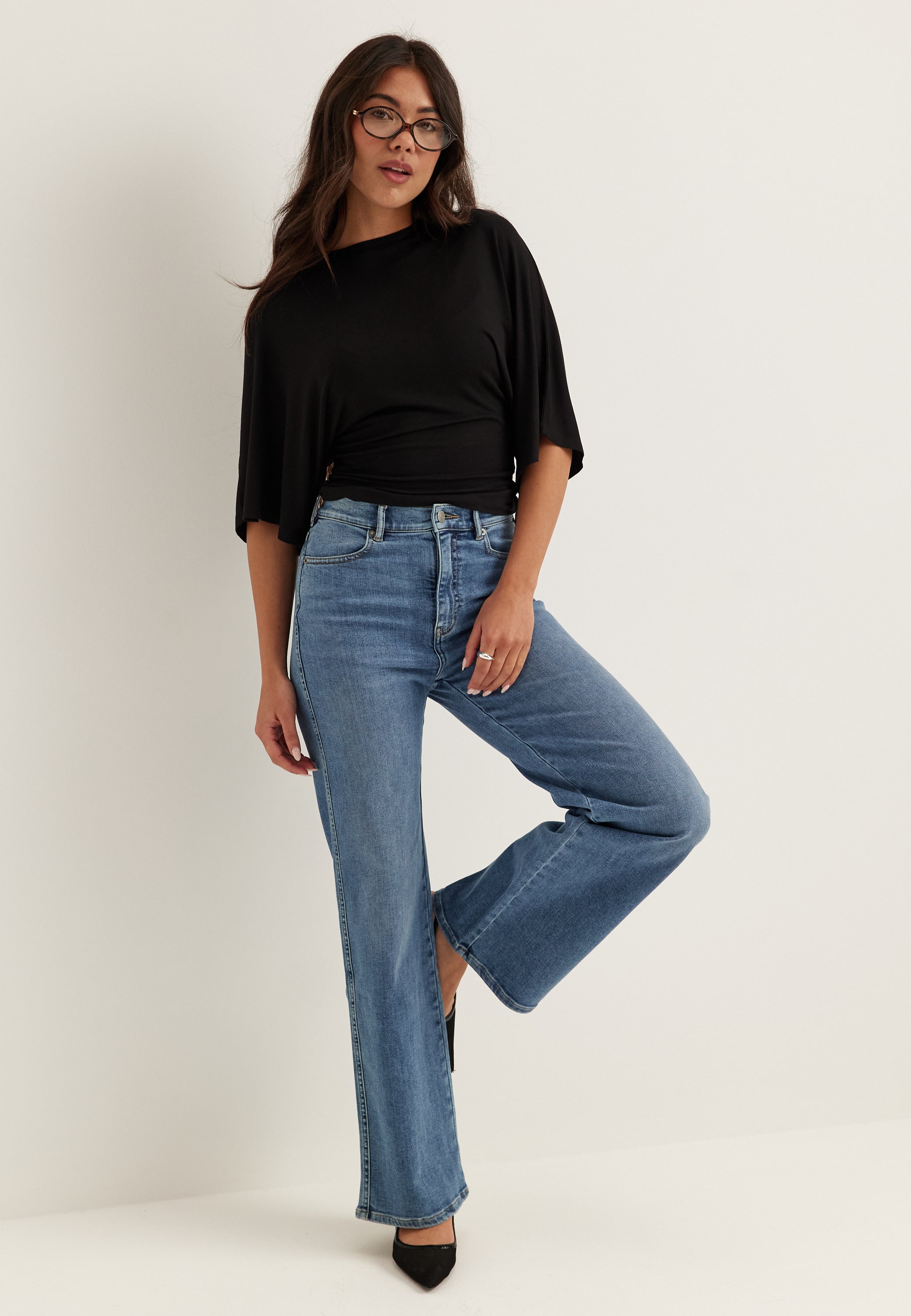 BUBBLEROOM High Straight Leg Jeans
