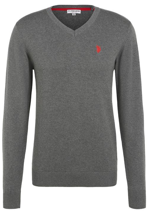 U.S. POLO ASSN. Pullover  mørkegrå / neonrød