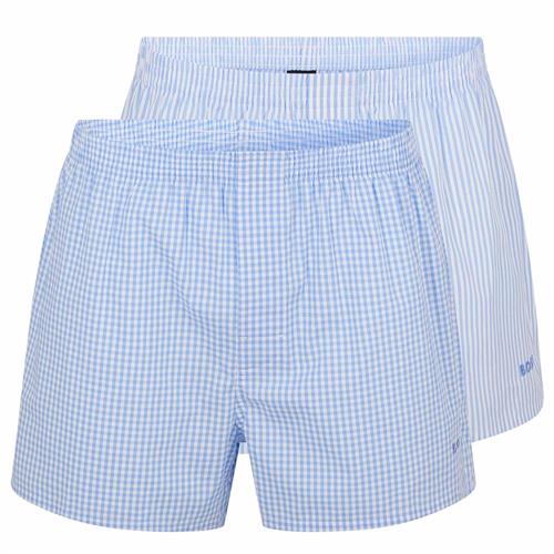 BOSS Boksershorts  lyseblå / hvid