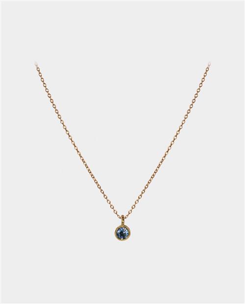 Julia Margaret Cameron - guldhalskæde med sky-blue topaz