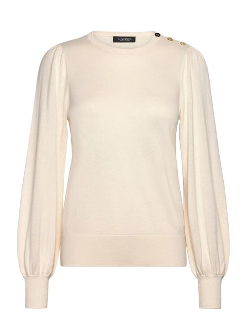Lauren Ralph Lauren | Button-Trim Puff-Sleeve Sweater | L