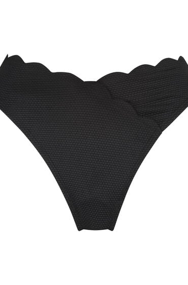 Hunkemöller Højskåret Bikinitrusse Scallop Sort
