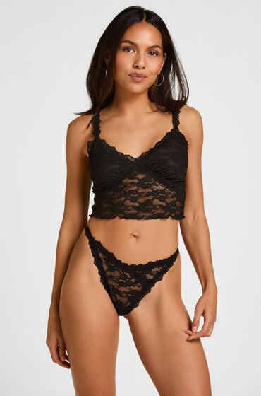 Hunkemöller Highleg Thong Aveline Sort