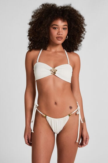 Hunkemöller Highleg Bikiniunderdel Crinkle Hvid