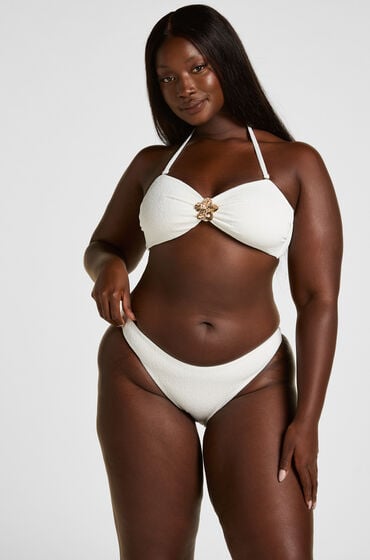 Hunkemöller Highleg Bikiniunderdel Crinkle Hvid