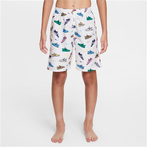 Nike Swim Breaker-volleyshorts (18 cm) med indershorts til større børn (drenge) - hvid