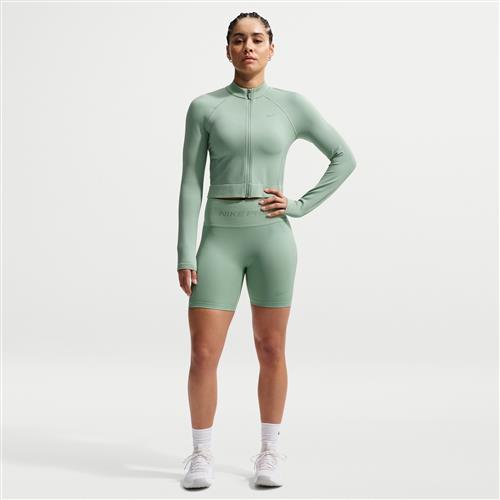 Nike Pro Seamless Dri-FIT-cykelshorts med høj talje til kvinder (13 cm) - grøn