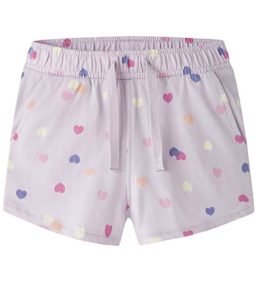 Name It Shorts - Noos - NmfVigga - Lavender Fog/Colorful Hearts