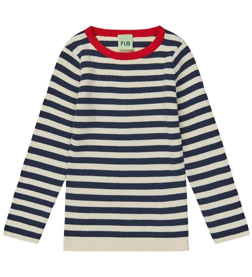 FUB Bluse - Rib - Ecru/Dark Navy