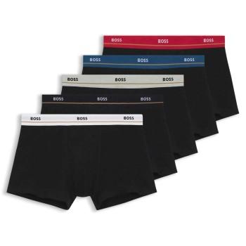 BOSS 10P Essential Trunks Sort bomuld Large Herre