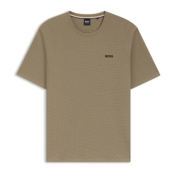 BOSS Waffle T Shirt Sand X-Large Herre