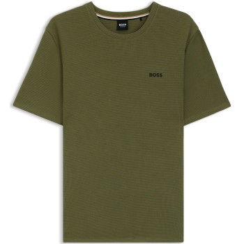 BOSS Waffle T Shirt Grøn/Khaki Large Herre