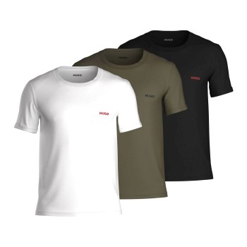HUGO 3P Triplet T-Shirt Sort/Grøn bomuld Medium Herre