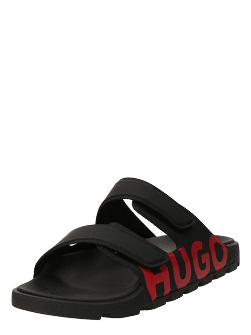 HUGO Pantoletter 'Evander'  rød / sort