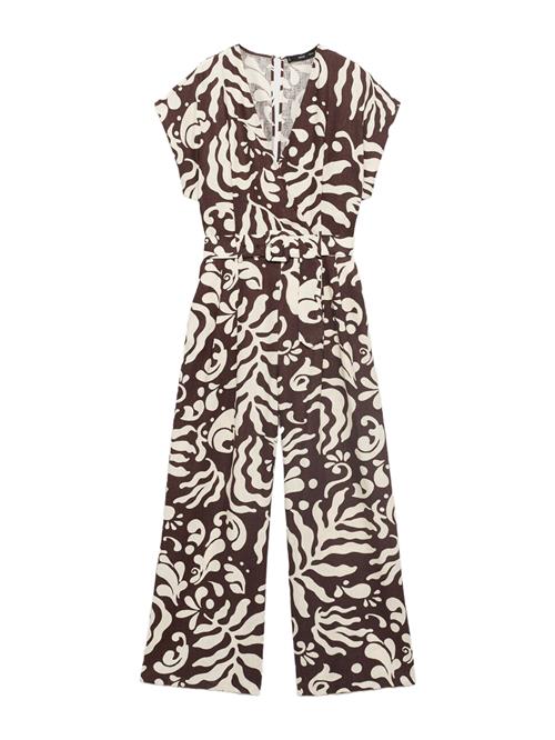 MANGO Jumpsuit 'MERCI'  brun / hvid