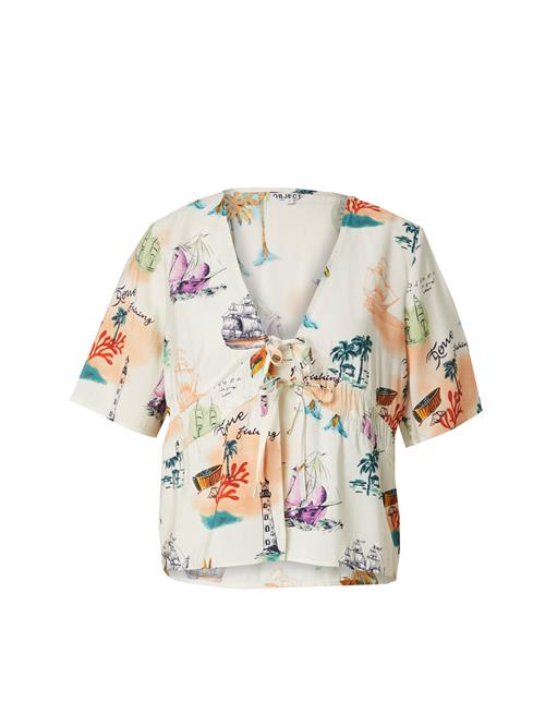 OBJECT Bluse 'OBJDINAH'  creme / lysegrøn / lilla / orange