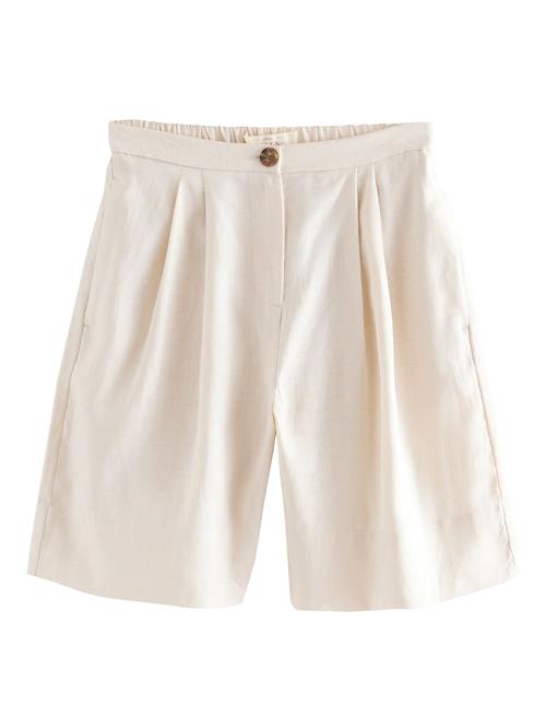 Next Bukser med lægfolder  naturhvid