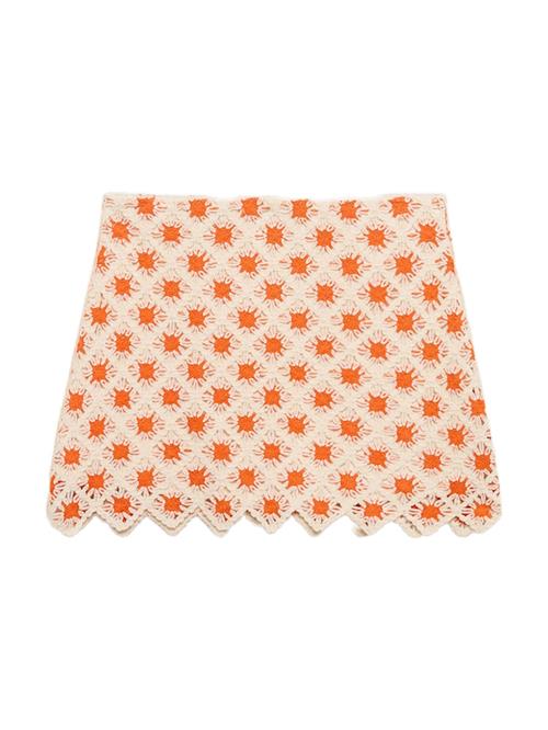MANGO Nederdel 'CAMERON'  orange / hvid