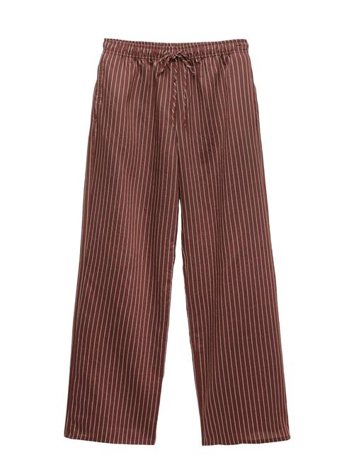 Pull&Bear Bukser  rustrød / hvid