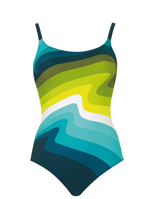 SUNFLAIR Badedragt  marin / aqua / grøn / hvid