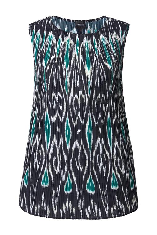 Ulla Popken Overdel  jade / sort / hvid